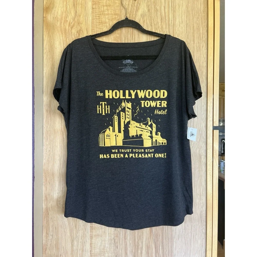 Disney Parks 2026 Hollywood Tower Studios Hotel Tower Of Terror T-Shirt Large
